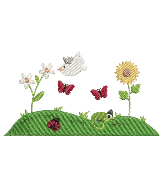 Matriz de Bordado Jardim com Flores